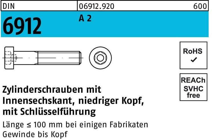 Productafbeelding Kaaskopschroef DIN 6912 met inbus M 10 x 90 A 2 (50 Schroeven per stuk)