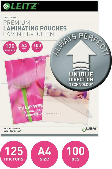 Immagine prodotto Leitz Foglio di laminazione (A4, 100 Pezzo/i, 125 µm)
