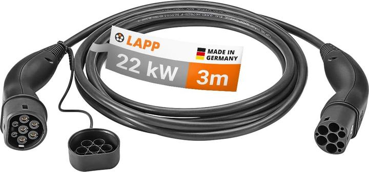 Productafbeelding Lapp Mobility Laadkabel type 2, tot 22 kW, 3 m, zwart (22 kW, 32 A, 3 m)