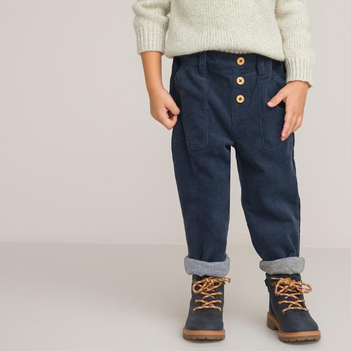 Immagine prodotto La Redoute Collections Pantaloni dritti in velluto a coste con fodera in jersey (74)