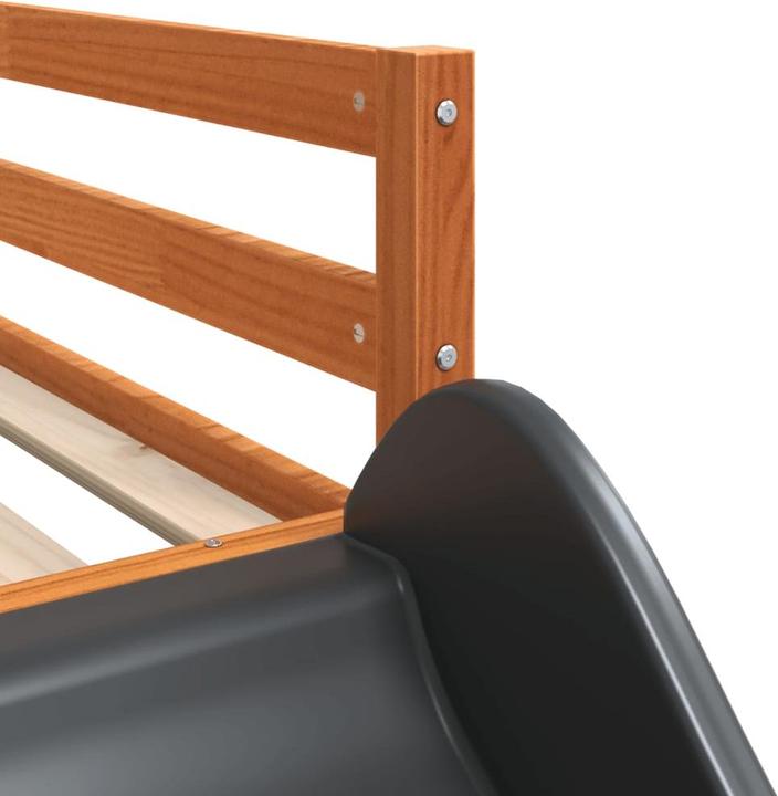 Image du produit VidaXL Lit superposé avec toboggan et rideaux (90 x 200 cm)