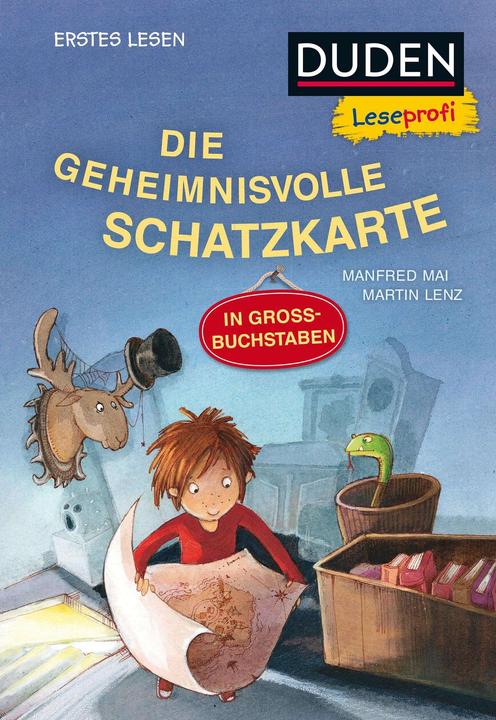 Actual product image Duden Leseprofi GROSSBUCHSTABEN: DIE GEHEIMNISVOLLE SCHATZKARTE, Erstes Lesen (German, Manfred May, Martin Lenz, 2018)