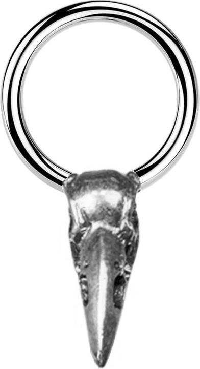 Star Piercing Micro Closure Ring silber Krähenschädel silber (Messing, Chirurgenstahl 316L)