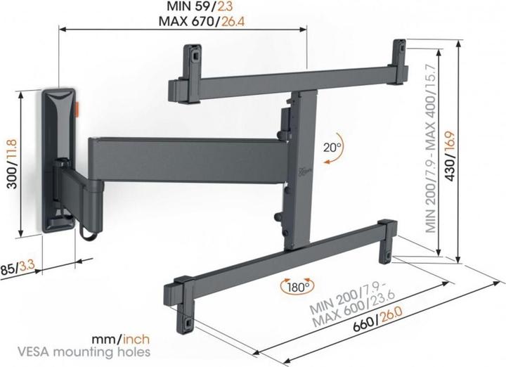 Actual product image Vogels TVM 3665 (Wall, 77", 35 kg)