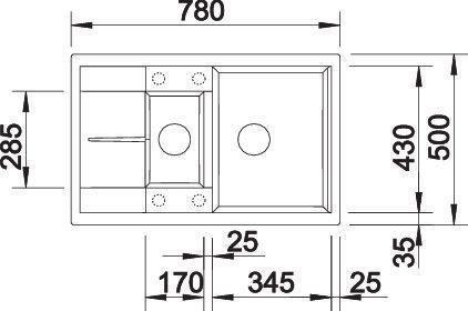 Produktbild Blanco METRA 6 S Compact (78 cm, 50 cm)