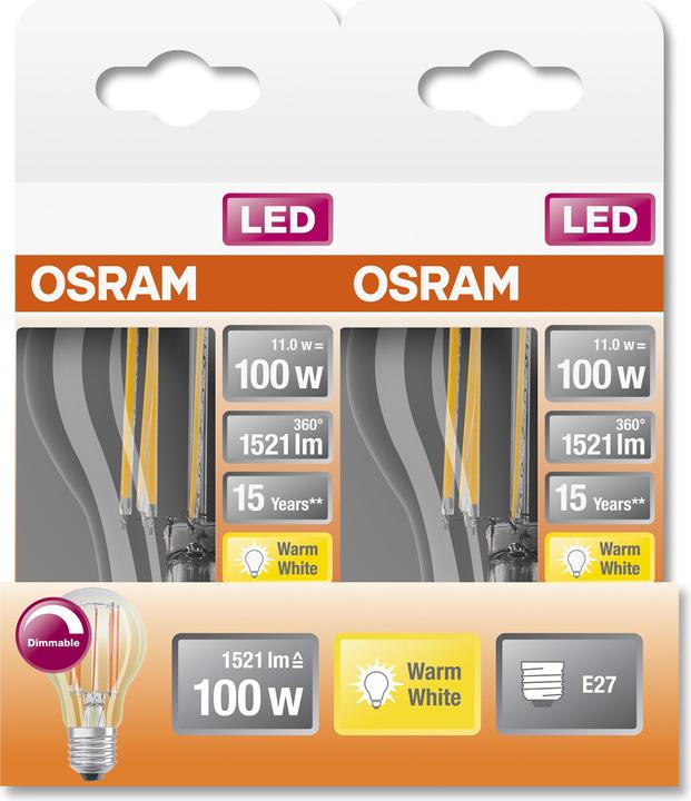 Actual product image Osram Retrofit Classic A (E27, 11 W, 1521 lm, 1 x, D)
