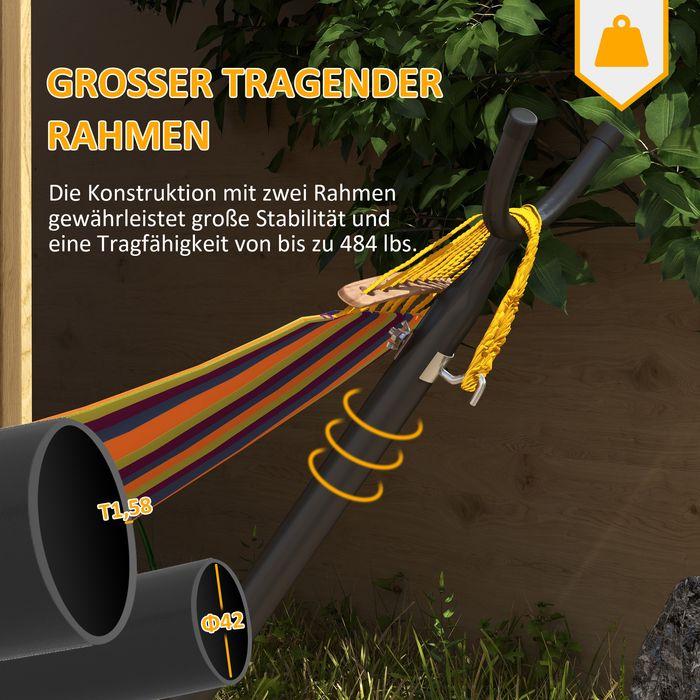 Produktbild Swisshandel24 Hängemattengestell mit Rollen, verstellbare Haken, bis 220 kg belastbar, stabiler Stahl (220 kg)