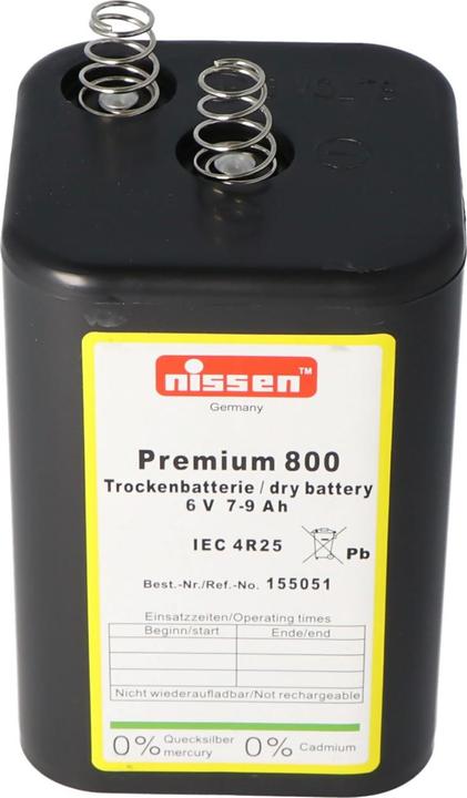 Actual product image Nissen Battery Premium 800 4R25 without mercury and cadmium (1 pcs., 4R25, 9000 mAh)