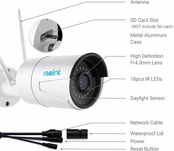 Produktbild Reolink RLC-410W 4MP Bullet IP-Kamera (2560 x 1440 Pixels)