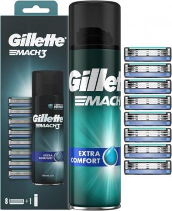 Actual product image Gillette Venus Gillette - Replacement heads Gillette Mach3 8 pcs + Extra Comfort shaving gel (Shave Gel) 200 ml (8 x)