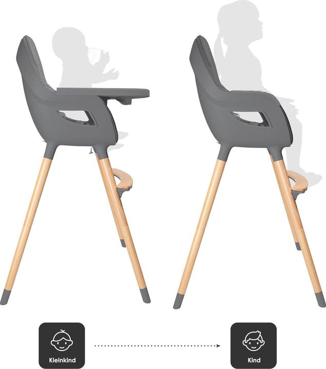 Produktbild BabyGo Hochstuhl Skandi grau (Hochstuhl)