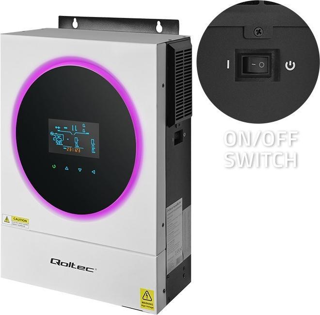 Actual product image Qoltec Hybrydowy inwerter solarny Off-Grid 6kVA| 6kW | 120A | MPPT | LCD | Wi-Fi | BMS | Sinus
