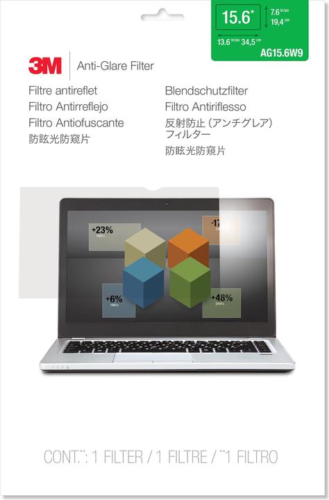 Actual product image 3M Anti-glare filter AG156W9B for 39.62cm 15.6 inch widescreen laptop 16:9 (15.59", 16 : 9)