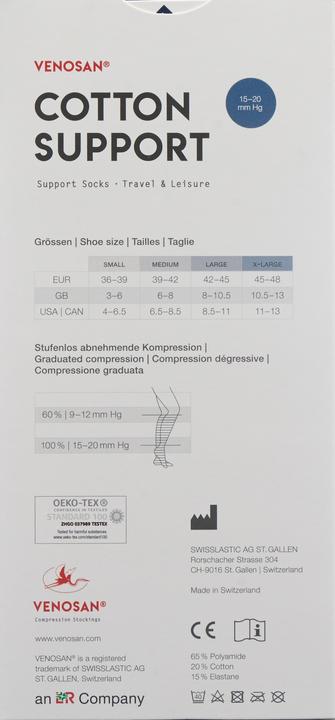 Image du produit Venosan COTTON SUPPORT Socks A-D M black (M)