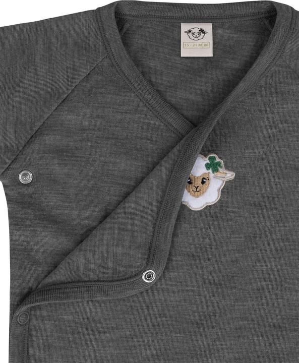 Actual product image Normani Set of 3 baby body wrap long sleeve toddler bodysuit made from merino wool - 9357 (50)
