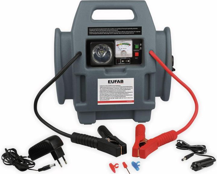 Eufab Powerpack mit Kompressor (600 A, 7000 mAh)
