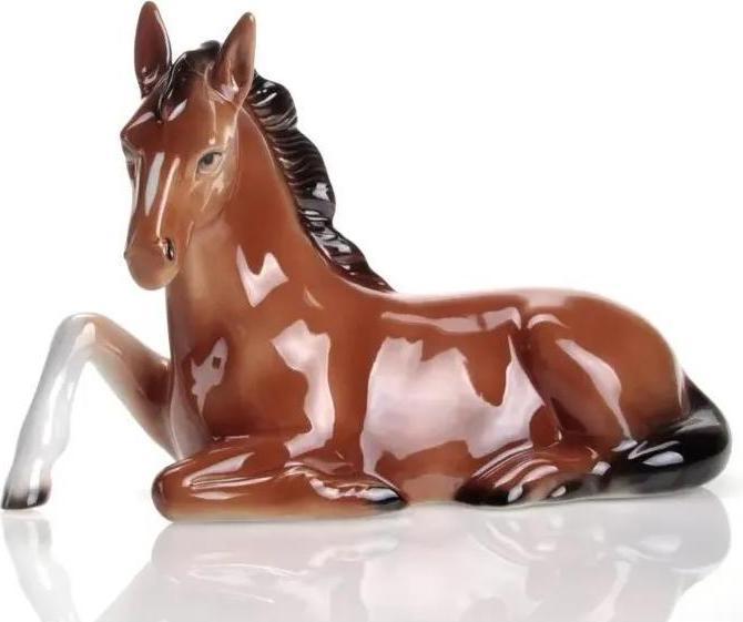 Produktbild 1270/40 - Porzellanfigur Pferd, 14 cm, braun lackiert