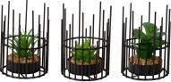 Actual product image IKO Cadre rond en métal avec cactus artificiel à l&#39 (11.80 cm)