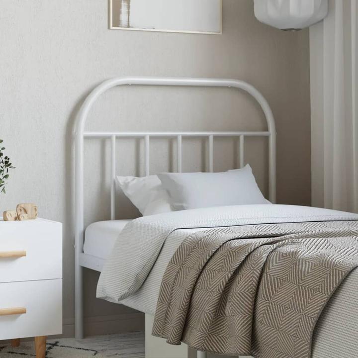Immagine prodotto VidaXL Kopfteil Metall Weiss 90 cm, Farbe: Weiss (95 x 3 x 100 cm)