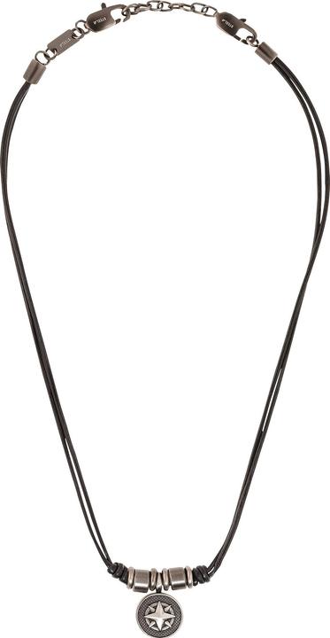 Produktbild S.Oliver Halsschmuck für Herren, Leder, Stainless Steel | Kompass (Edelstahl, Leder, 40 cm)