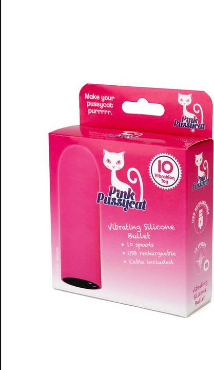 Actual product image Pink Pussycat Vibrating Silicone Bullet
