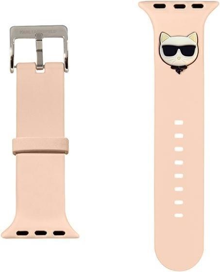 Produktbild Karl Lagerfeld KLAWMSLCP Apple Watch Strap 38/40 / 41mm pink / pink strap Silicone Choupette Heads (38 mm, 40 mm, Silikon)
