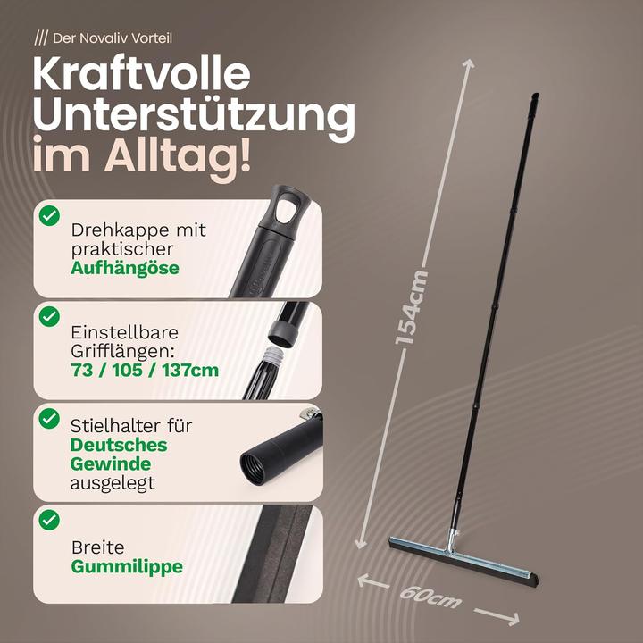 Image du produit Novaliv 4X Duschabzieher 60cm Langer Stiel 130 cm Bodenabzieher Dusche Terasse gross Fensterreiniger