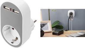 Actual product image Digitus Universal socket adapter 2 x USB-A (2 x, 2-pole)