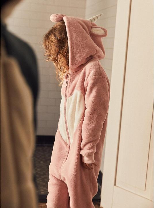 Produktbild La Redoute Collections Fleece-Overall mit Einhornkapuze (152)