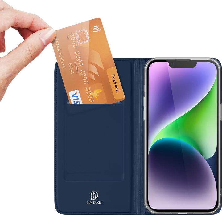 Actual product image Dux Ducis Skin Pro Wallet Case for iPhone 15 Plus - Blue (Apple iPhone 15 Plus)