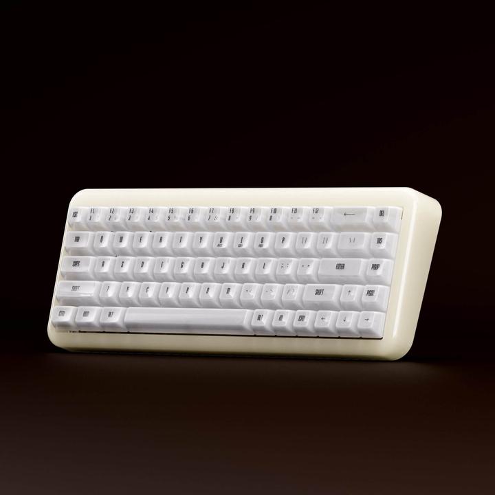 Immagine prodotto Akko YU01 White Jade Gaming-Tastatur, RGB - 65%, V3 Piano Pro Switches (ISO) (US, Cablato, Senza fili)