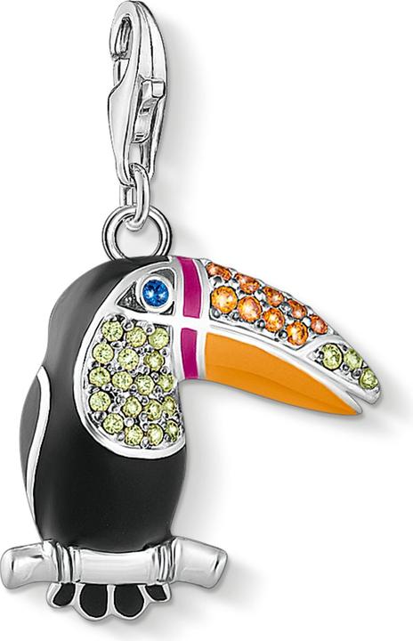 Thomas Sabo Charm-Anhänger Bunter Tukan Silber (Emaille, 925er Silber)