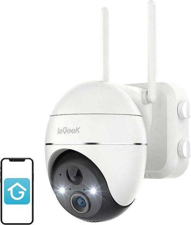 Actual product image IeGeek Wireless 3MP WiFi outdoor camera ZS-GX1S white 5200mAh
