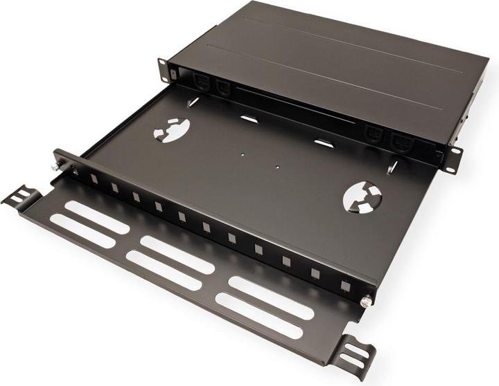 Actual product image Roline 48.30cm (19") FO chassis empty, 1 U, 12x SC-Simplex or LC-Duplex, black