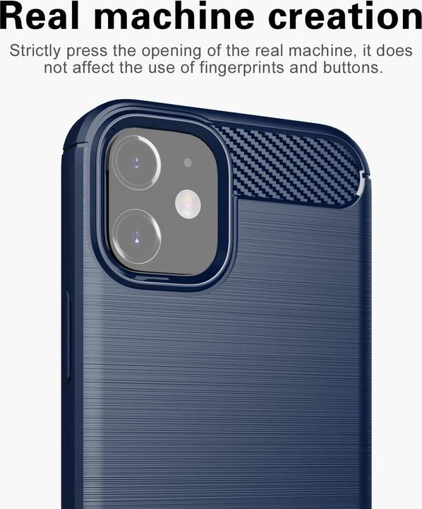 Image du produit Cadorabo TPU Ultra Slim carbon edelstahl Combi Cover (Apple iPhone 12 mini)