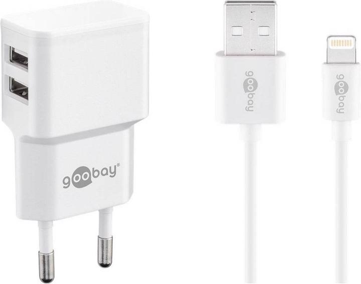 Immagine prodotto Goobay Doppio Caricabatterie USB-A con Cavo Apple Lightning (12 W)