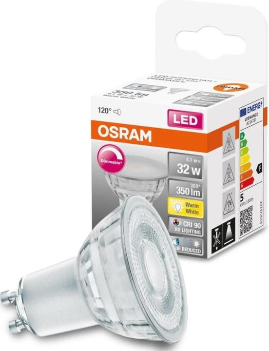 Productafbeelding Osram GU10 reflector (GU10, 4.10 W, 350 lm, 1 x, F)