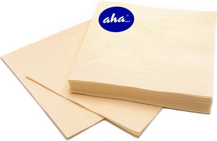 Produktbild Aha Servietten, 3-lagig, Falz 1/4, 33x33cm, 20 Stück, champagner (20 x, 33 x 33 cm)
