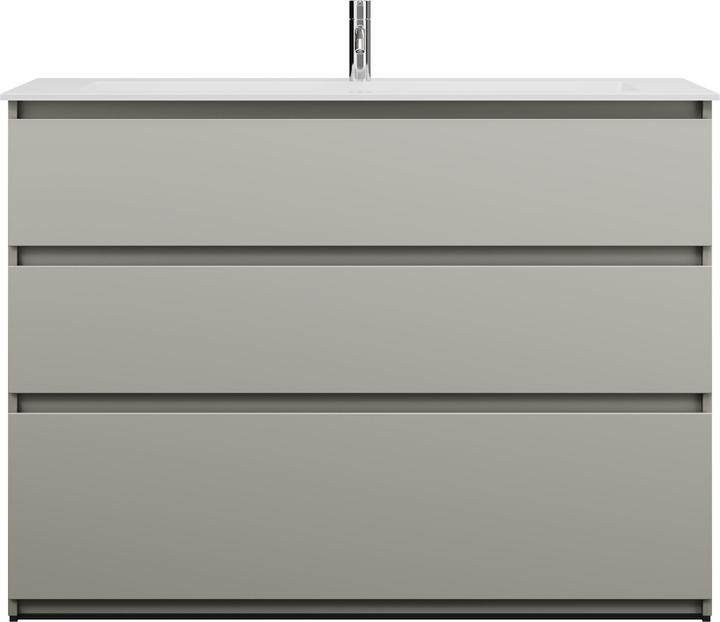 Produktbild burgbad Lin20 Mineralguss-Waschtisch Farbe Weiss Glänzend inklusive Waschtischunterschrank Tiefe 49