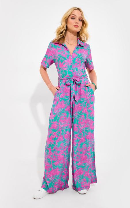 Produktbild Joe Browns Petite Collared Zip Up Tie Waist Crinkle Jumpsuit (38)
