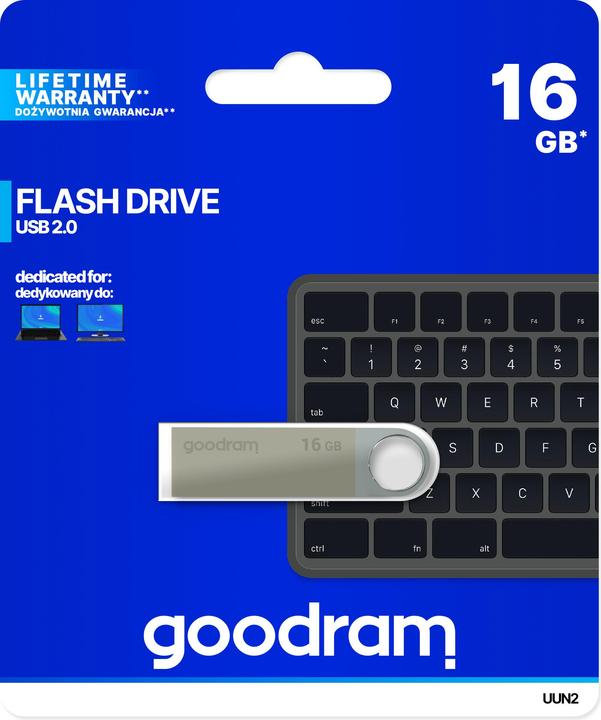 Produktbild Goodram 16GB USB 2.0 - 16 GB - USB Typ-A - 2.0 - 20 MB/s - Drehring - Schwarz - Silber (16 GB, USB-A, USB 2.0)
