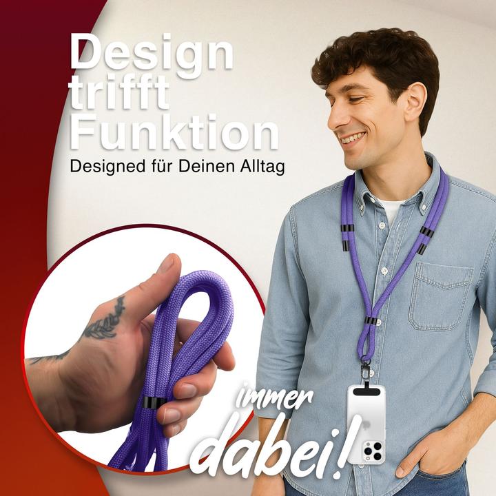 Actual product image Nalia HoldMe Lanyard Handykette - Universal Trageband für Smartphones - Verstellbar, Soft & Elastisch