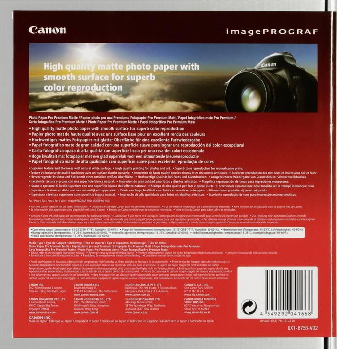 Produktbild Canon PM-101, Premium Matte Photo Paper (210 g/m², A2, 20 x)