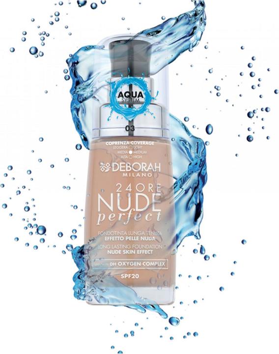 Actual product image Deborah Milano 24Ore Nude Perfect Foundation No 3 (Sand)