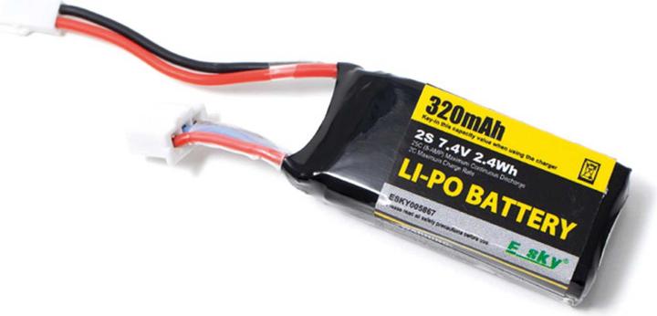 Immagine prodotto E-Sky Batteria 2S LiPo 7.4V 320mAh 25C (7.40 V, 320 mAh)