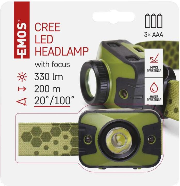 Produktbild Emos CREE LED Stirnlampe P3539, 330 lm, 3× AAA (330 lm)