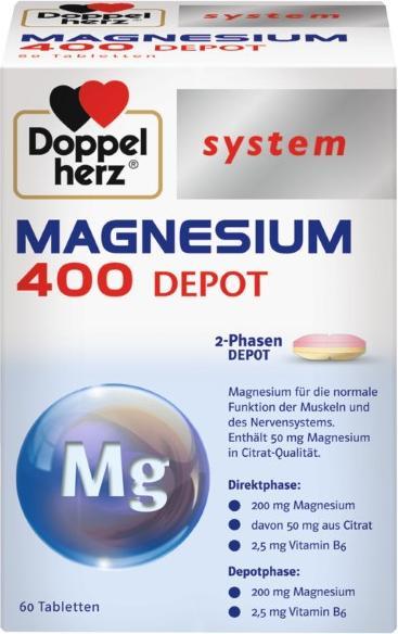 Produktbild Doppelherz system MAGNESIUM 400 DEPOT, 60 St. Tabletten (60 Stück, Tabletten)