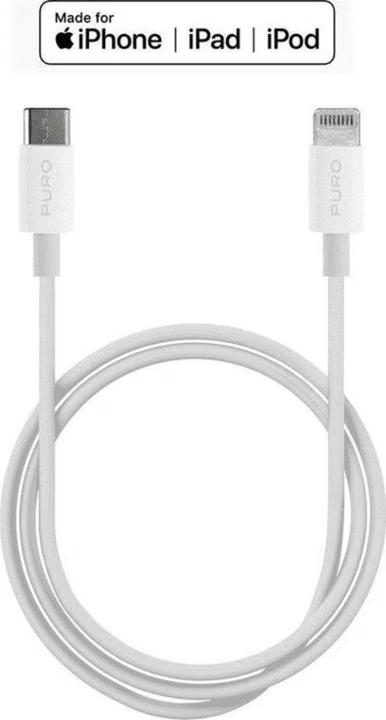 Actual product image Puro USB-C USB Cable - Lightning 1m White (36195-uu) (1 m, USB 2.0)