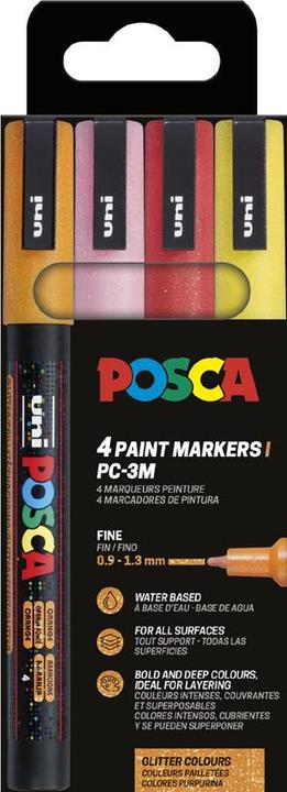 Produktbild Posca Marker PC-3M 4er Set (Mehrfarbig, 1.30 mm, 4 x)