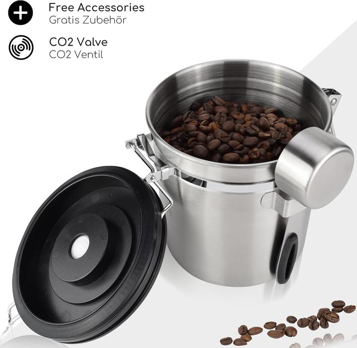 Actual product image Milu Stainless steel storage tin with flavour protection 500g, silver (1.40 l)